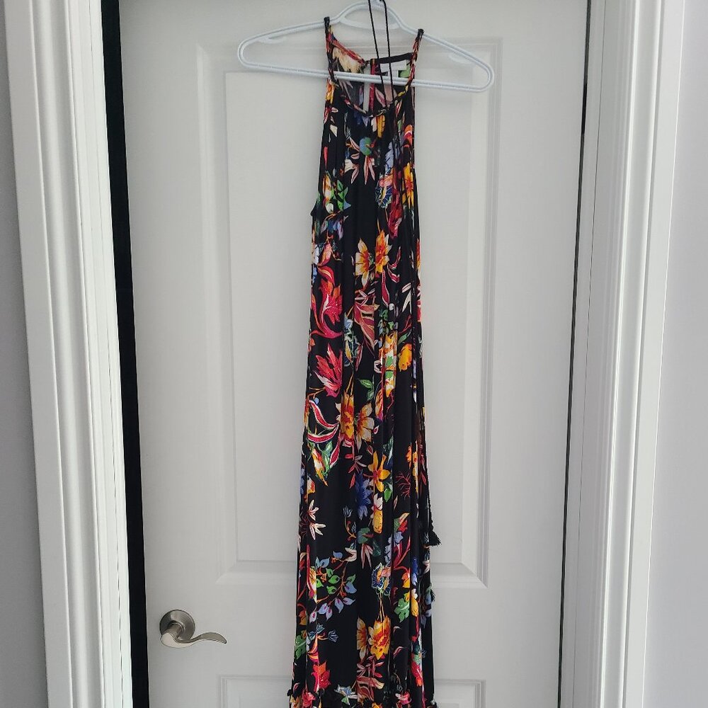NYC Long Floral Dress With Accompanying Belt